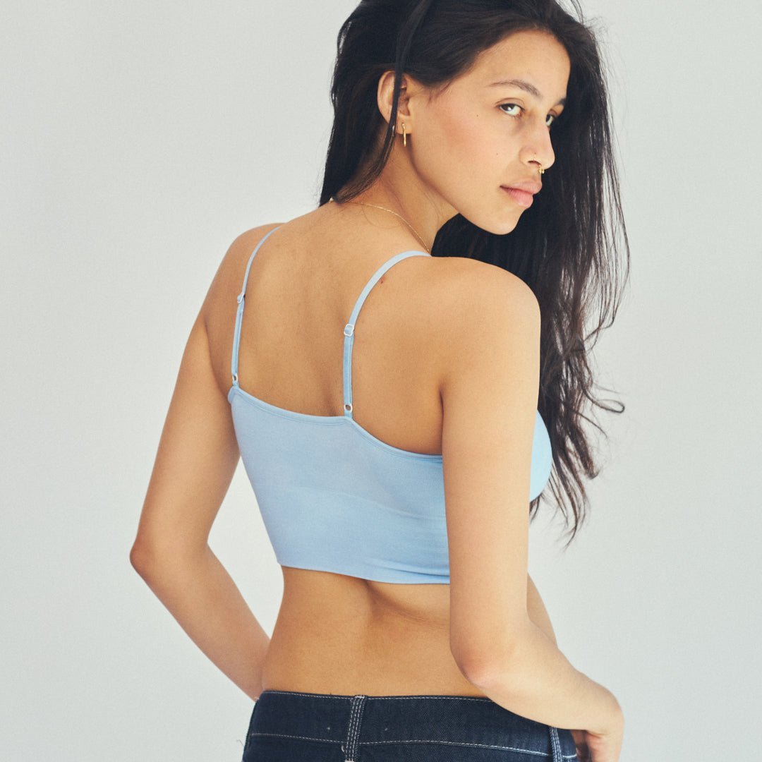SOFT CAMI BRA TOP, BRABAR, SUPER SOFT CAMI BRALETTE. Bras for Tween and Teenage Girls. Bralette Sports Bra, fit A - DDD Blue
