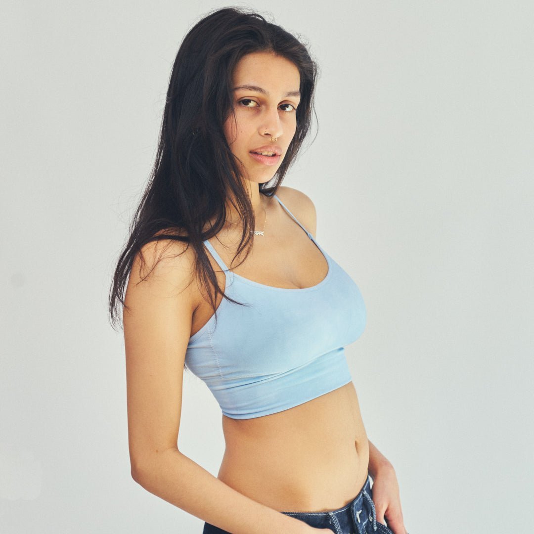 SOFT CAMI BRA TOP, BRABAR, SUPER SOFT CAMI BRALETTE. Bras for Tween and Teenage Girls. Bralette Sports Bra, fit A - DDD Blues