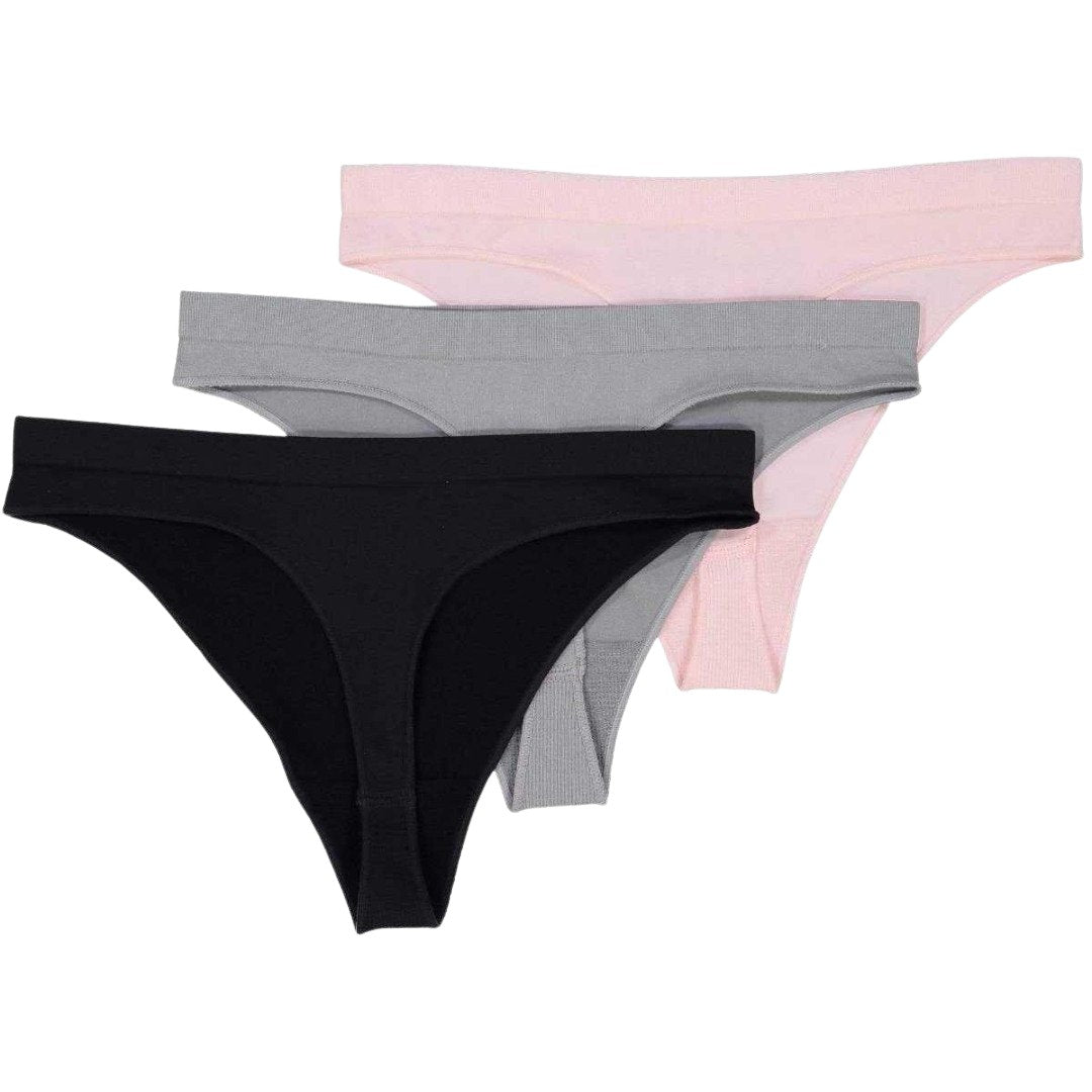 UNDIES COMFY HI-LEG THONG UNDERWEAR | 3 pack, BRABAR, SEAMLESS UNDERWEAR, , Smooth, Seamless, Invisible Underwear