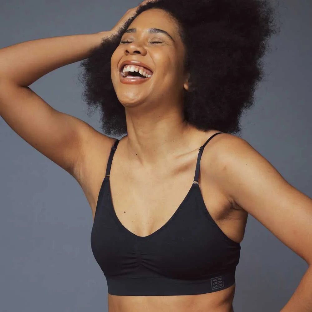EVERYDAY BRA for teen girls and women, fits AA to DDD cup sizes. BRABAR wireless bra for black t-shirt bra girls