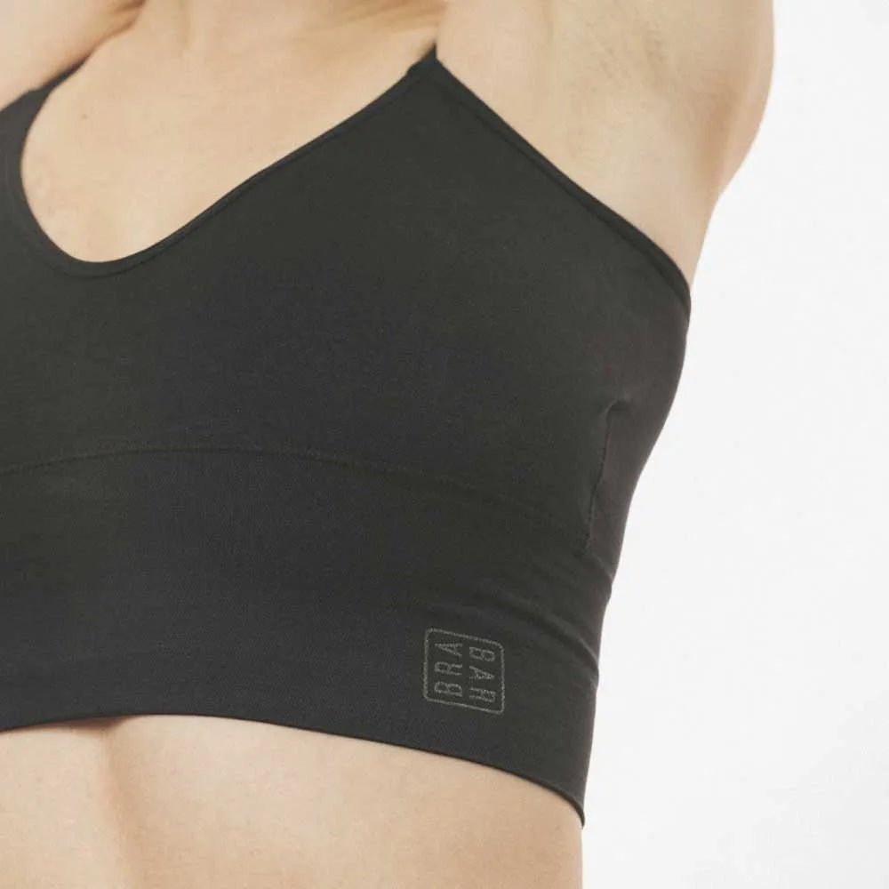 EVERYDAY LONGLINE CAMI BRA Top Bralette for teen girls and women, fits AA to DDD cup sizes. BRABAR Black 858992007527