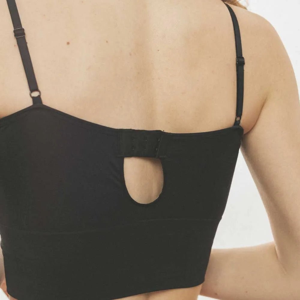 EVERYDAY LONGLINE CAMI BRA Top Bralette for teen girls and women, fits AA to DDD cup sizes. BRABAR Black 858992007527
