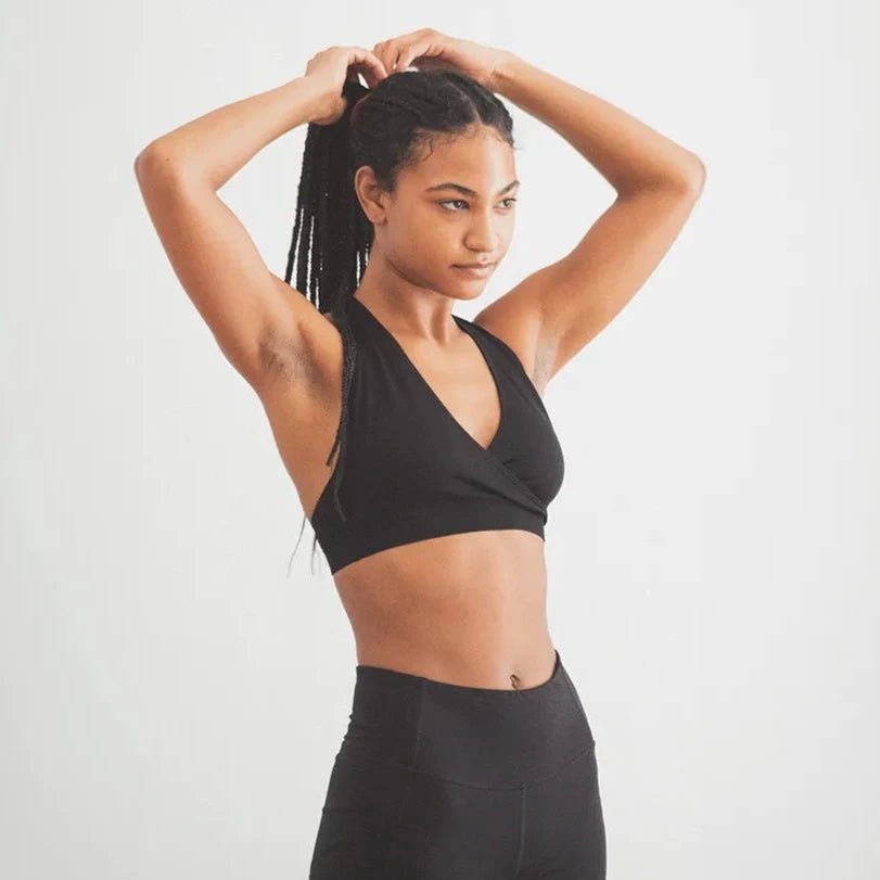 HUG STRAPPY HALTER BRA, BRABAR, SPORTS BRA. Bras for Tween and Teenage Girls. Black Bralettes Sports Bra, fits A to D cups