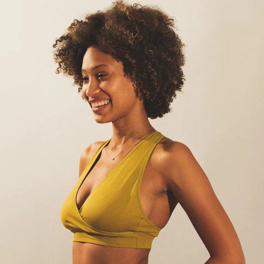 HUG STRAPPY HALTER BRA, BRABAR, SPORTS BRA. Bras for Tween and Teenage Girls. Teenager Bralettes Sports Bra, yellow