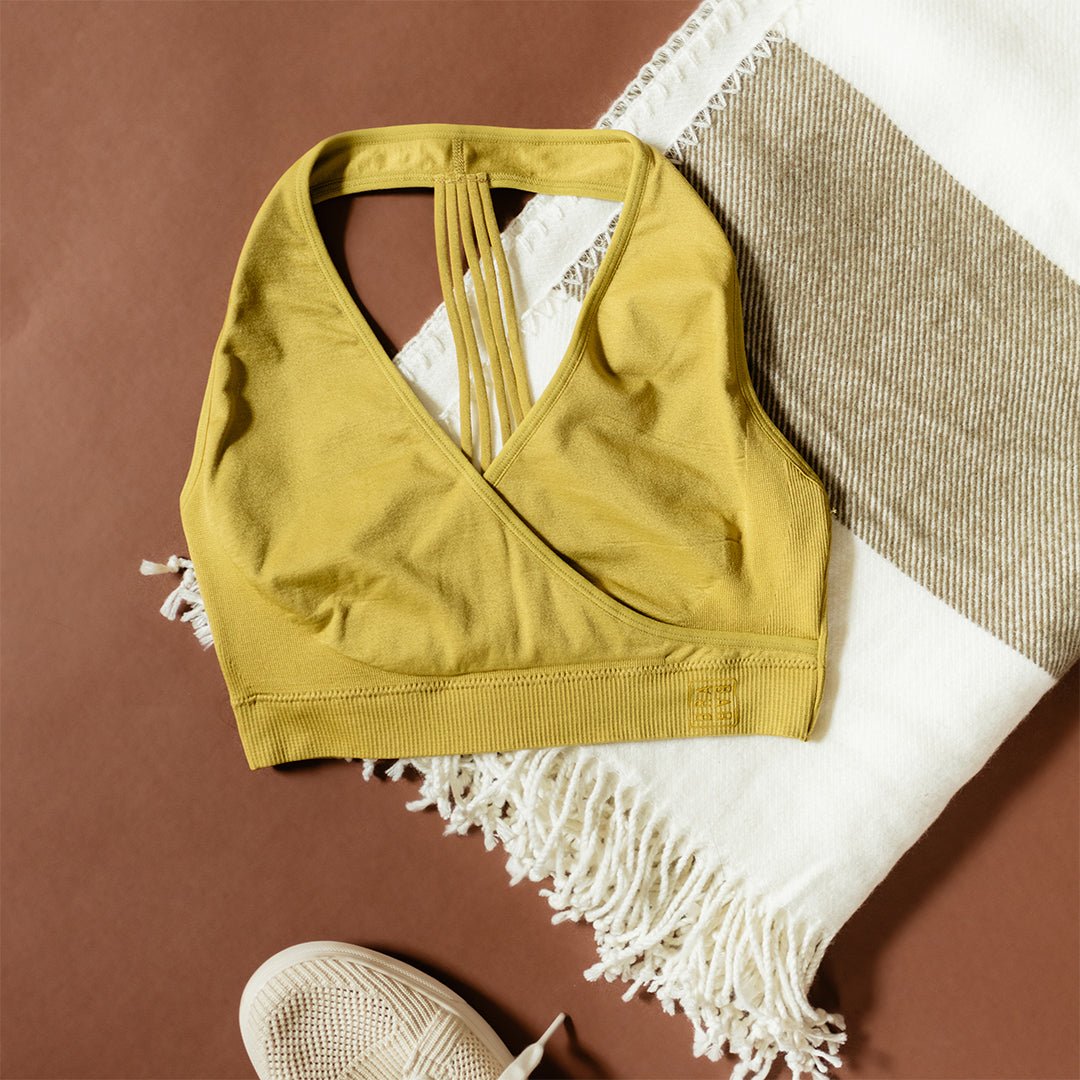 HUG STRAPPY HALTER BRA, BRABAR, SPORTS BRA. Bras for Tween and Teenage Girls. yellow girl Bralettes Sports Bra, fits A to DDD