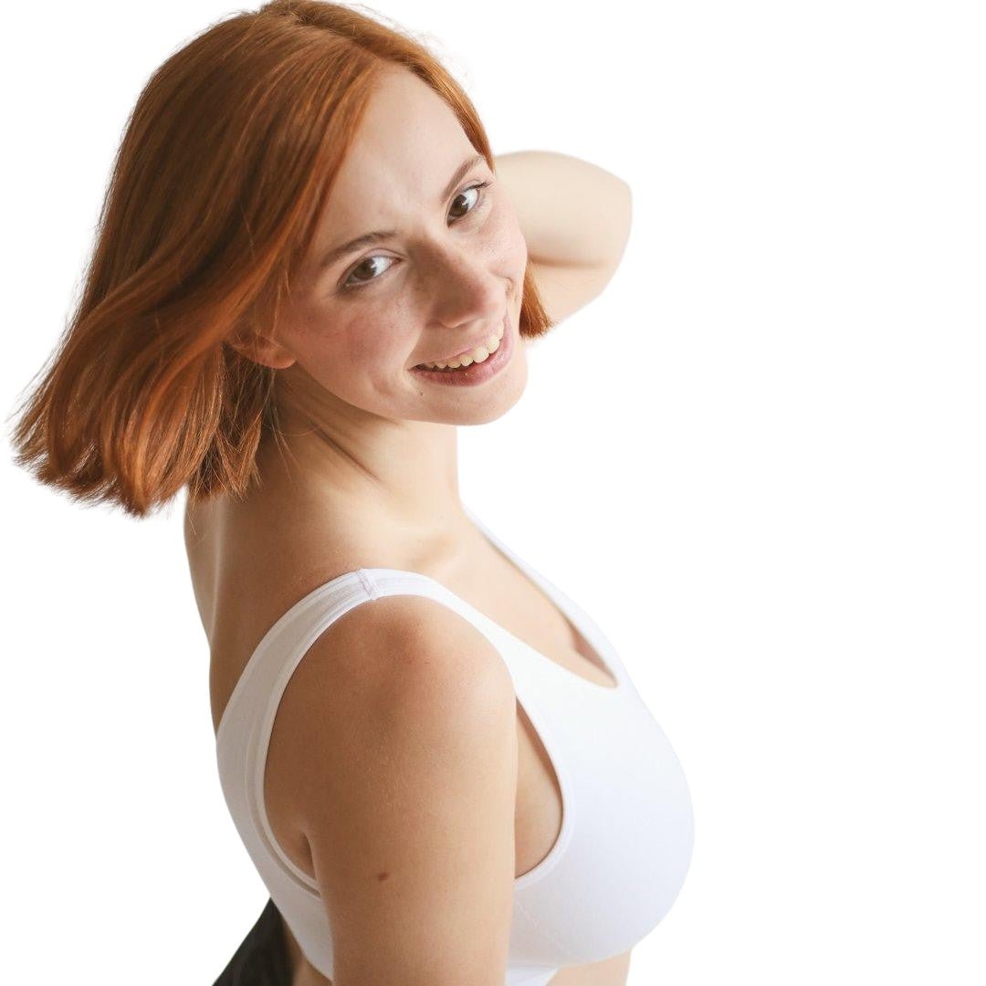 SOFT V CROP TOP BRALETTE LOUNGE BRA by BRABAR. Sports bralette, wireless bra fits A-D cup sizes. Perfect for teens and women