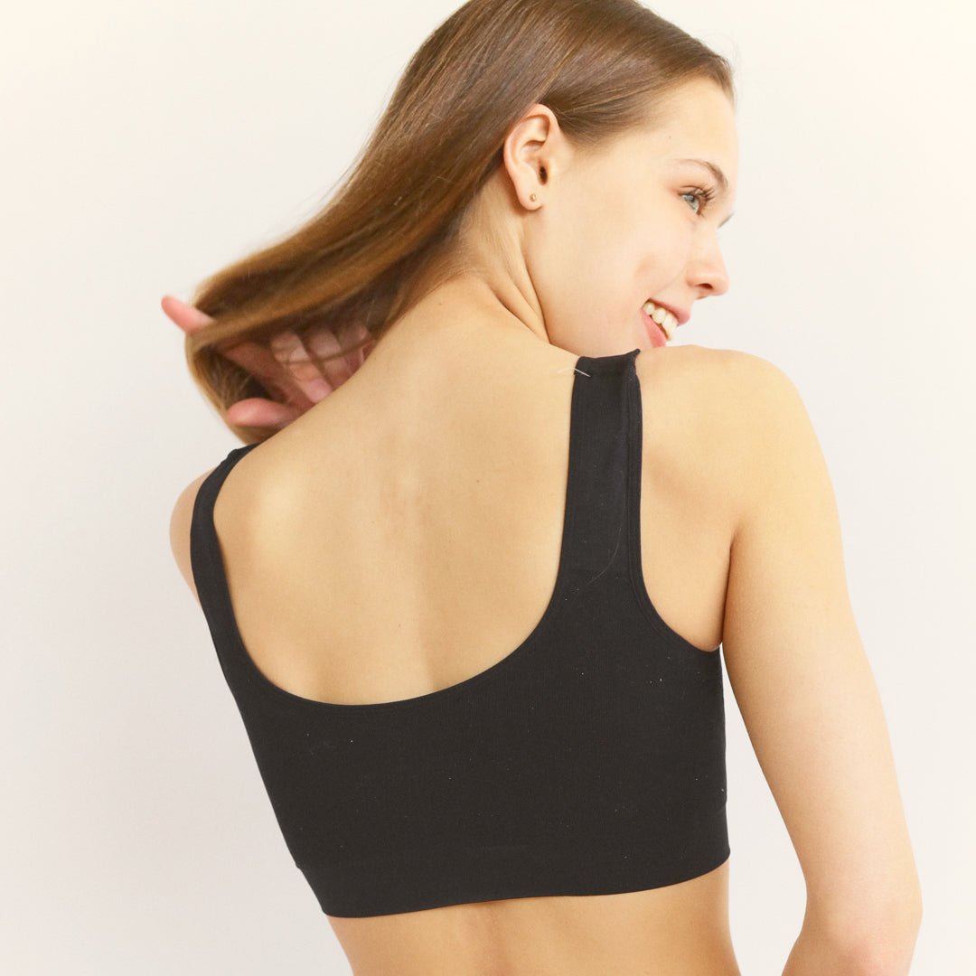 scoop neck halter sports bra - off white